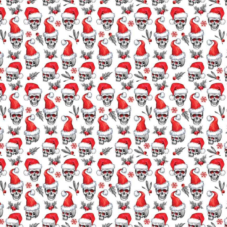 Santa Skulls Pattern Acrylic Sheets - CMB Pattern Acrylic